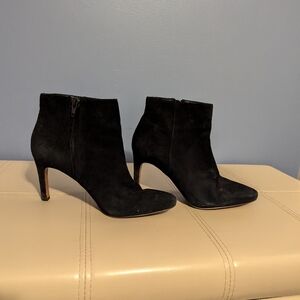 Black suede booties